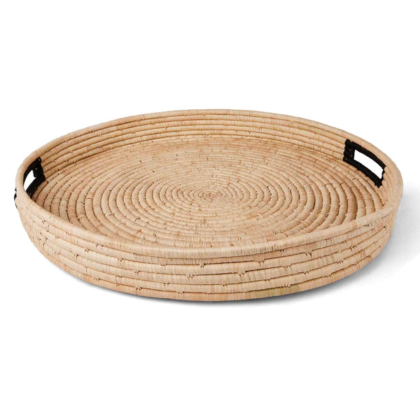 Round tray with handles deals