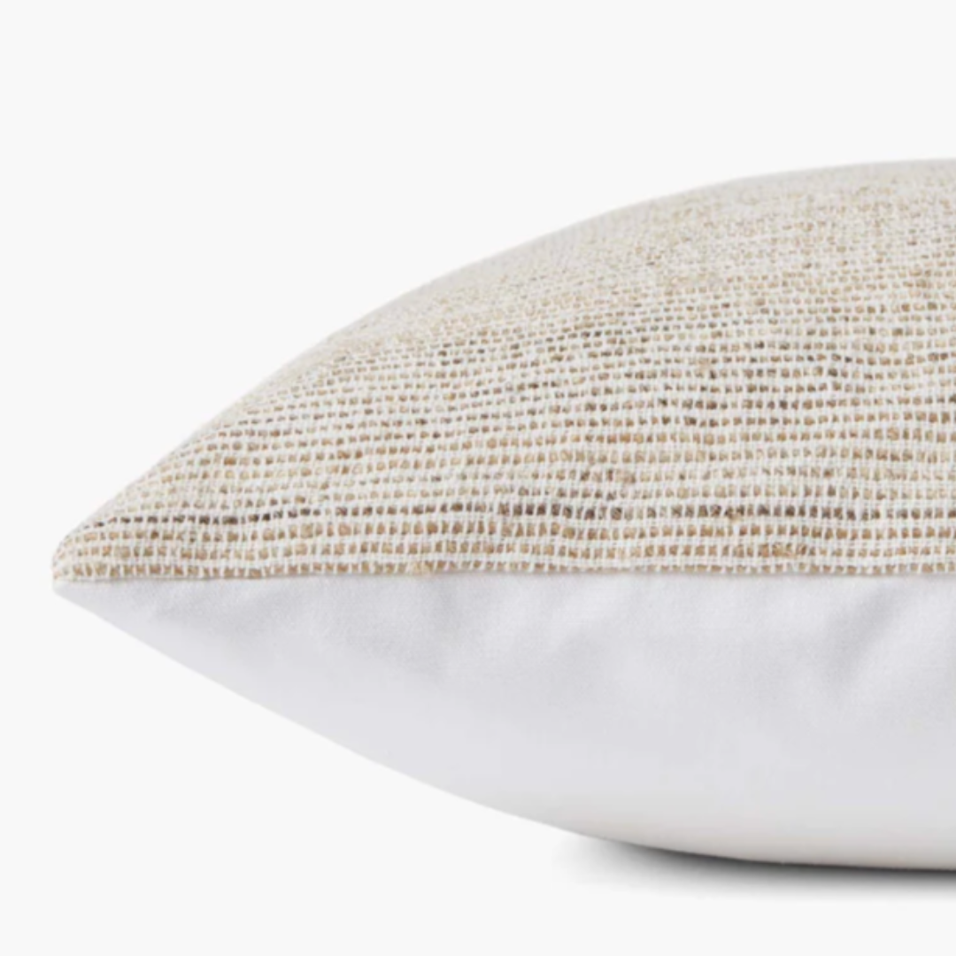 Natural Stitched Lumbar Pillow