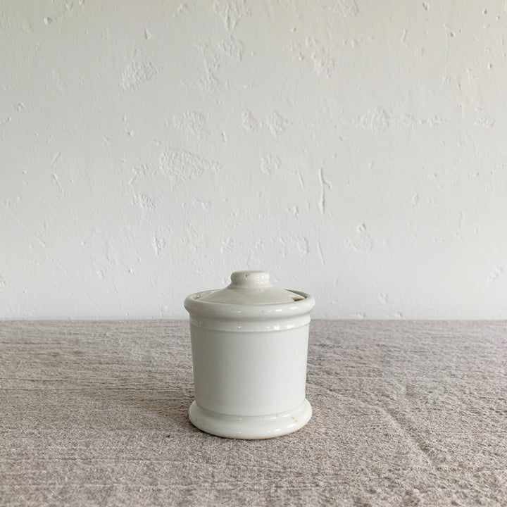 Small White Ceramic Jar with Lid