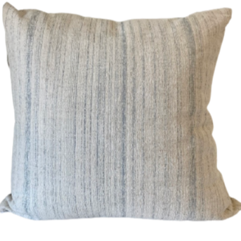 Ivory Pinstripe Blue Accent Pillow