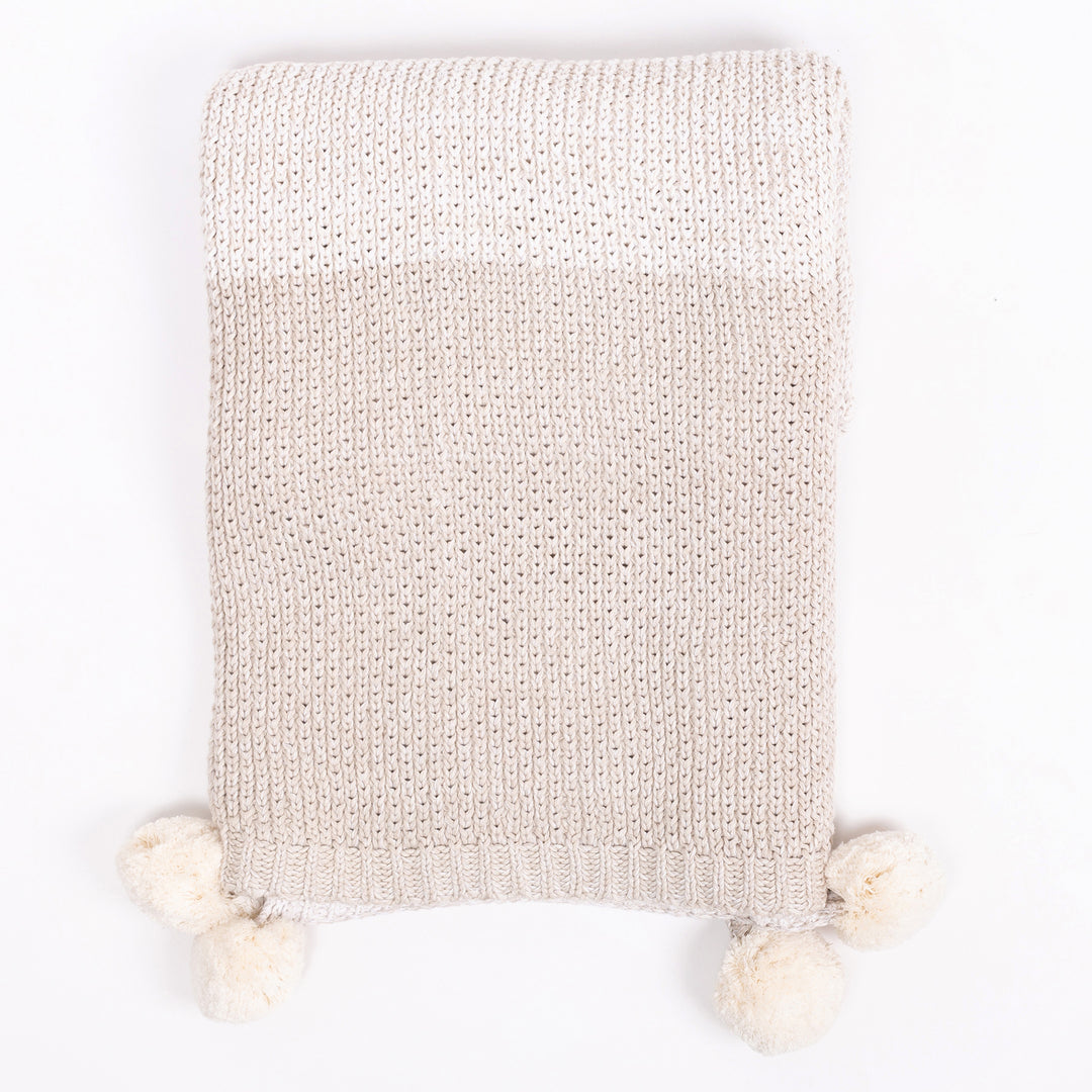 Organic Cotton Ombre Knit Throw Blanket - Mist