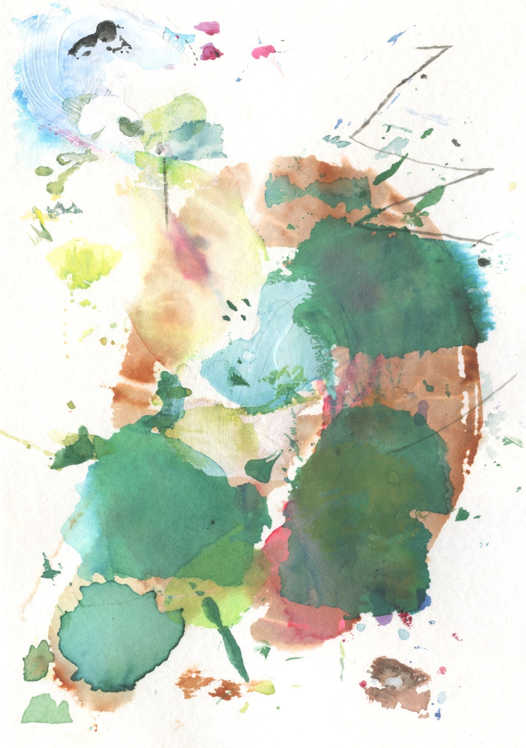 Brown Ellipse, Green and Zig Zag by Kathryn Sowinski
