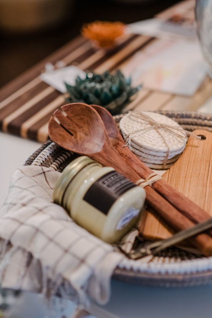 Olive Wood Simple Salad Servers