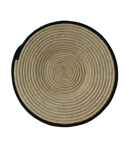 18" Dark Gray Ring Woven Wall Art
