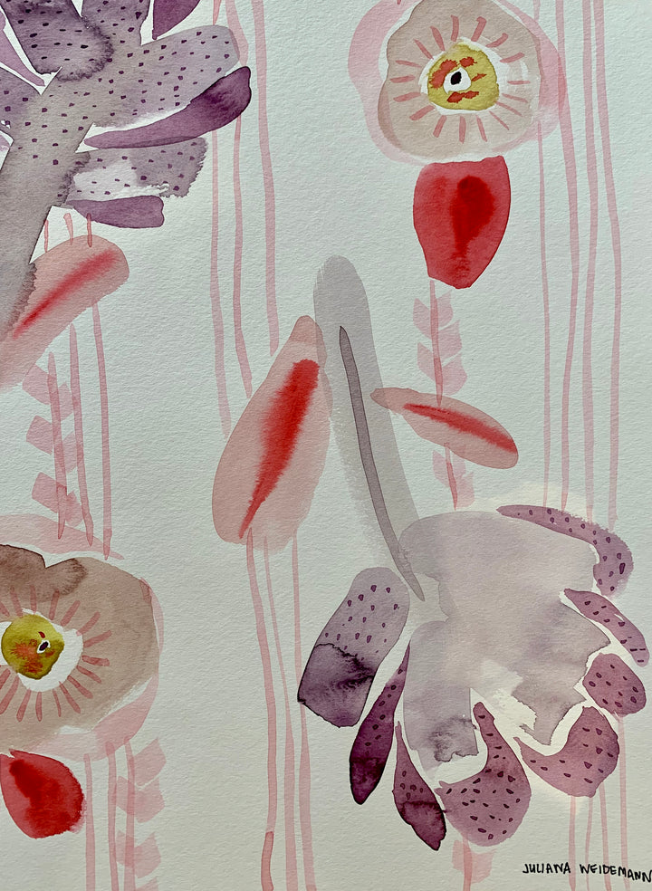 Pink + Purple Vine Flowers by Juliana Weidemann
