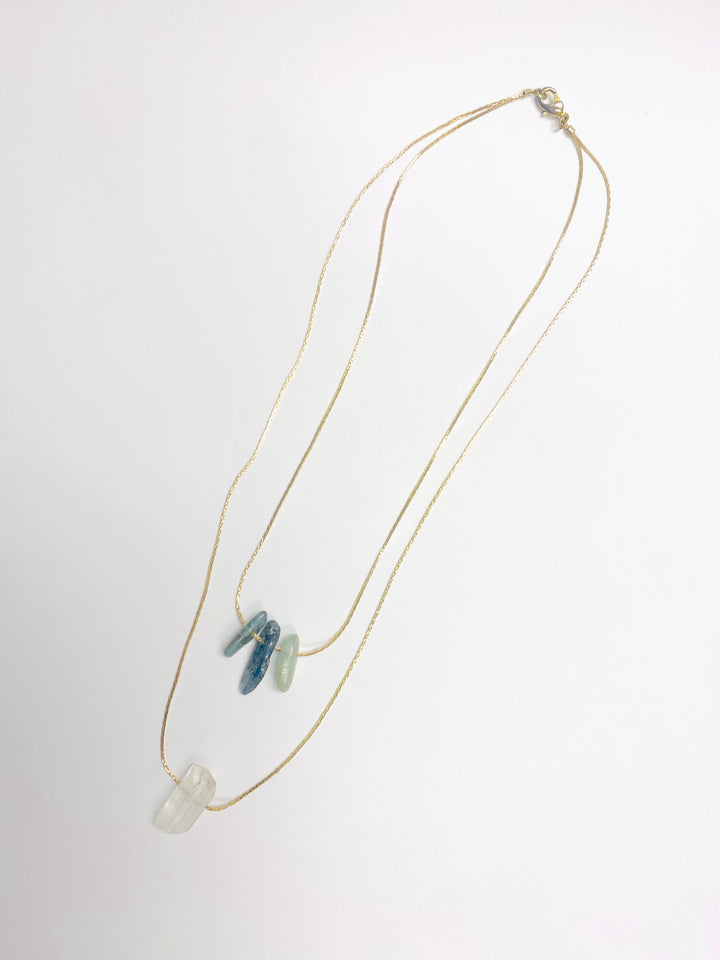Kyanite + Quartz Layered Necklace