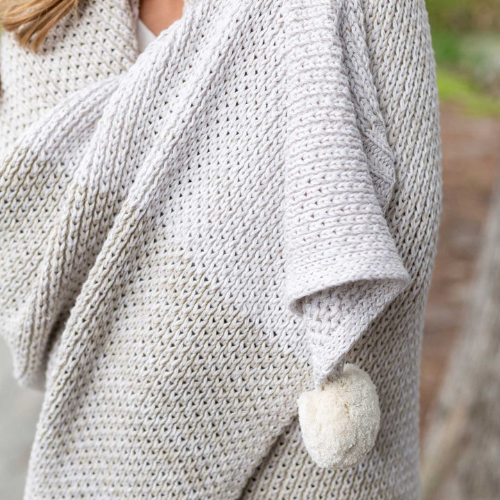 Organic Cotton Ombre Knit Throw Blanket - Mist
