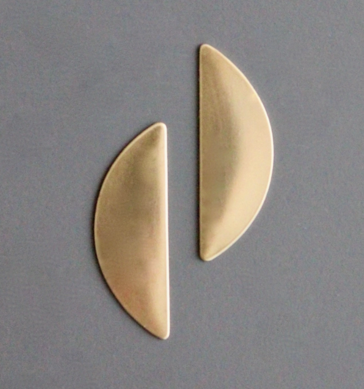 Brass Half Moon Earrings