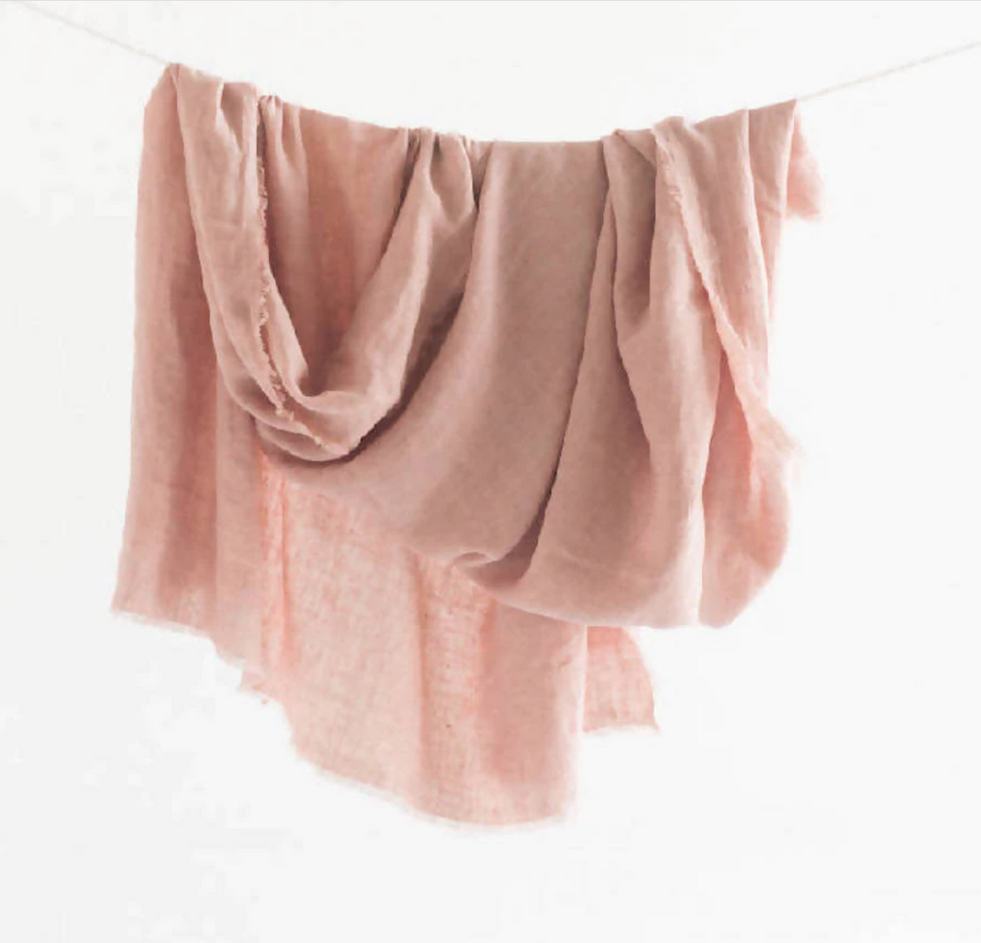 Stone Washed Linen Tablecloth - in Blush, Rose or Denim