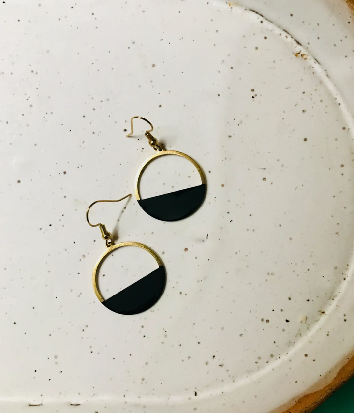 Crescent Earrings in Black or Vanilla Bean