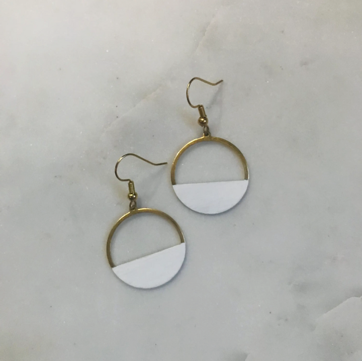 Crescent Earrings in Black or Vanilla Bean