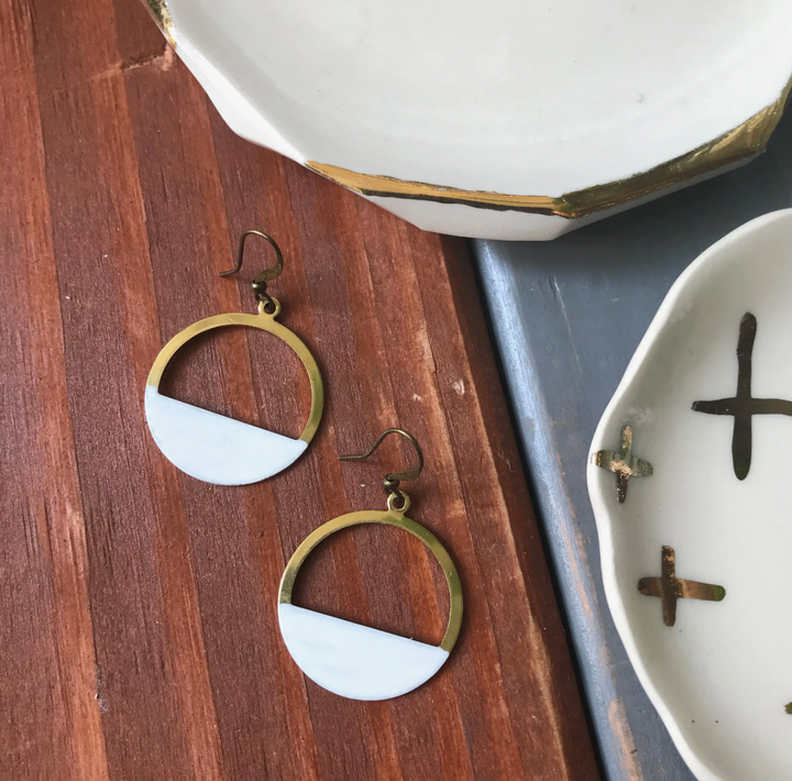 Crescent Earrings in Black or Vanilla Bean