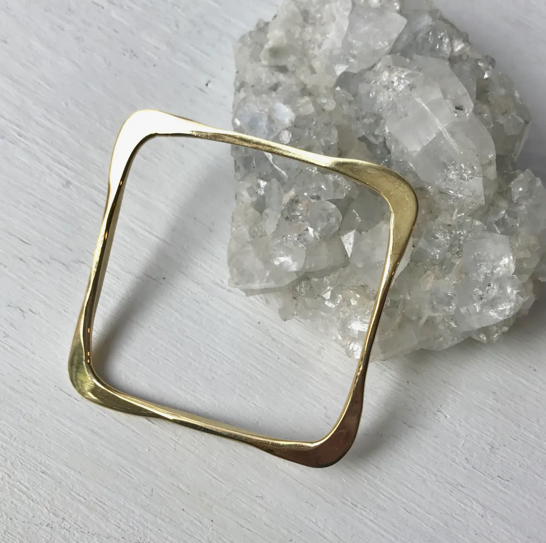 Brass Bangle in Square, Circle or Hexagon
