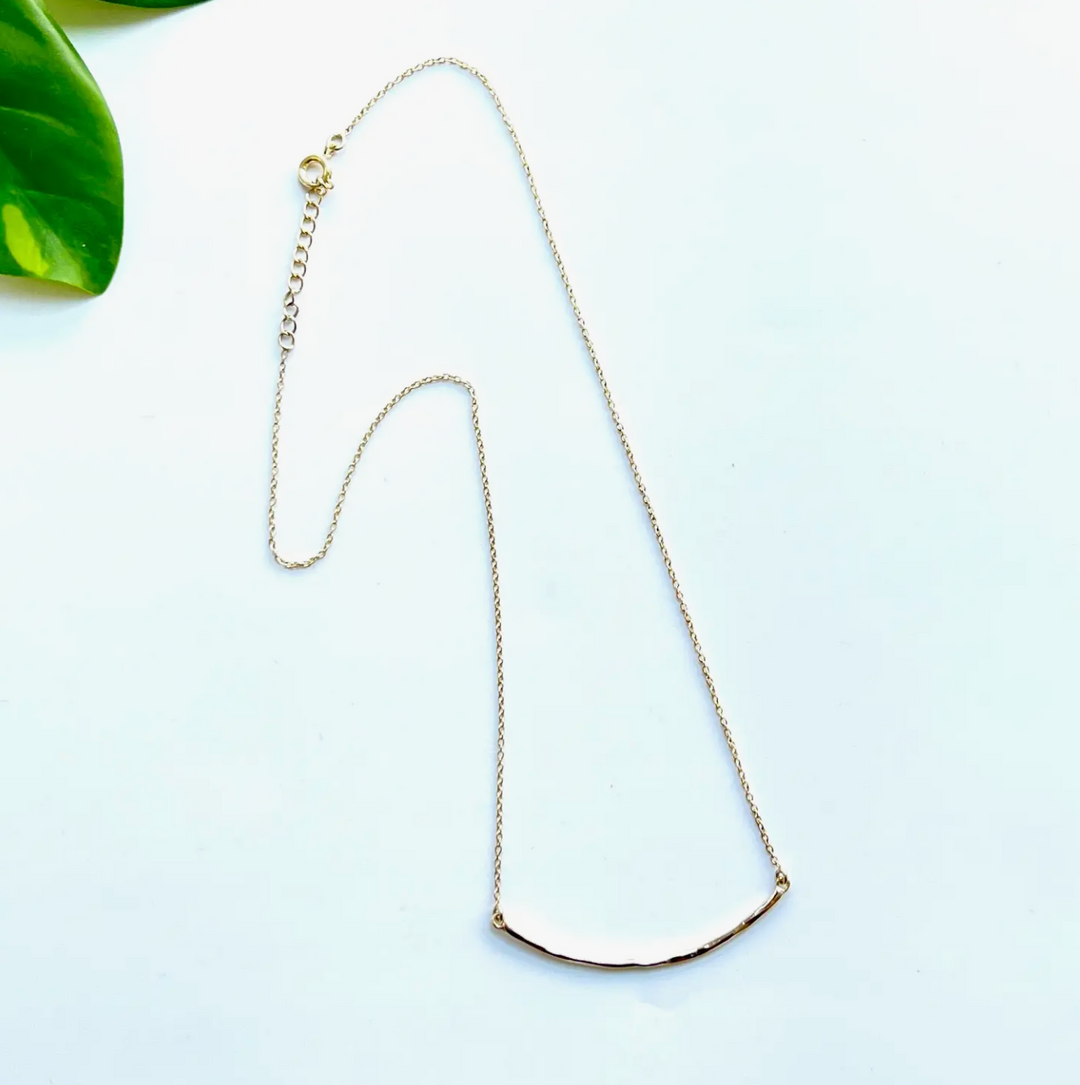 Hammered Bar Necklace in Sterling Silver