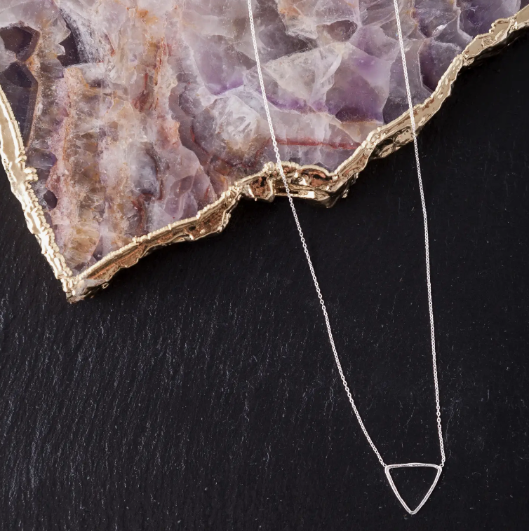Triangle Necklace in Gold or Sterling Silver