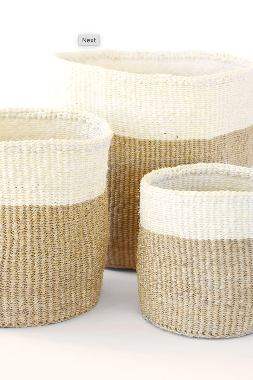 Set of Three Beige + Cream Nesting Baskets