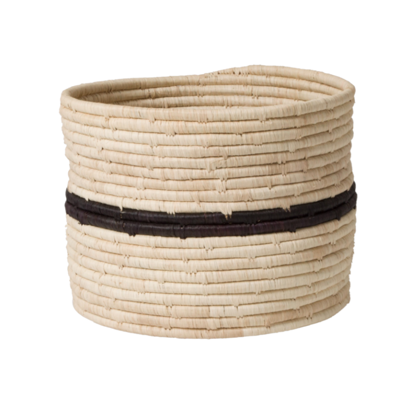 Striped Black + Natural Storage Basket III